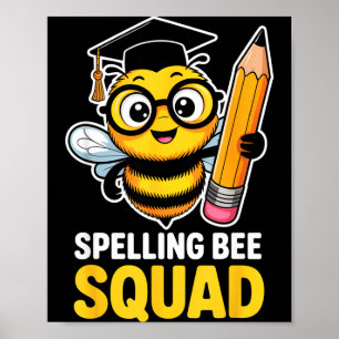 Affiche Équipe de concours d'orthographe scolaire