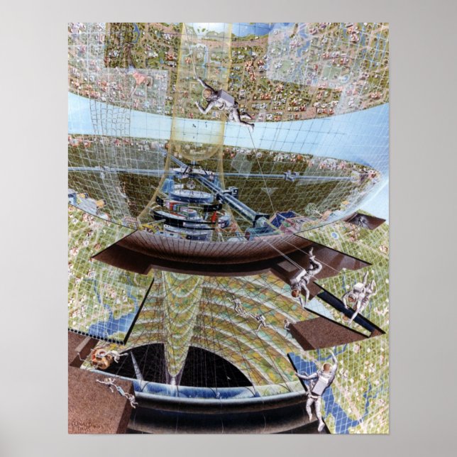 Affiche Équipe de construction de la colonie spatiale au t (Devant)