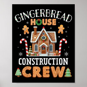 Affiche Équipe de construction de maison en pain d'épices
