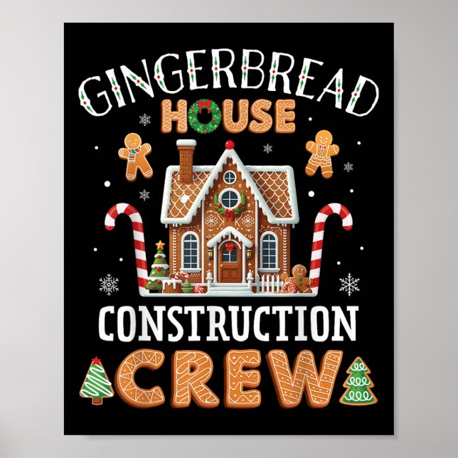 Affiche Équipe de construction de maison en pain d'épices  (Devant)