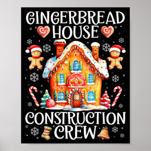 Affiche Équipe de construction de maison en pain d'épices