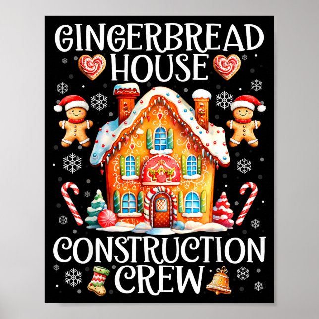 Affiche Équipe de construction de maison en pain d'épices  (Devant)