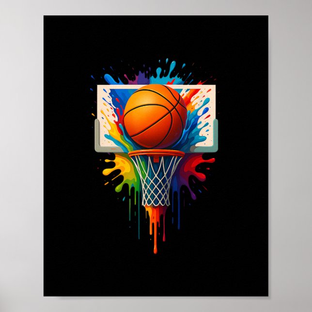 Affiche Équipe de couleur tie dye éclaboussure sketll colo (Devant)
