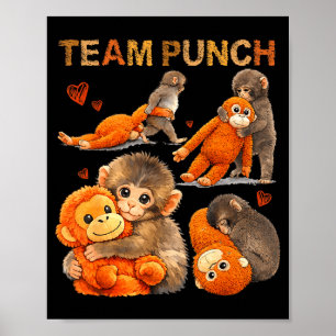 Affiche Équipe de coup de poing de bébé singe coup de poin