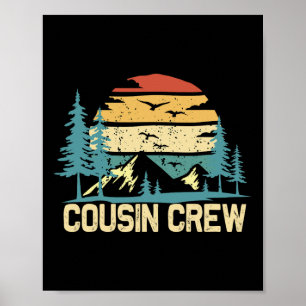 Affiche Équipe de cousins campeurs amis vacances d'été en