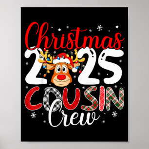 Affiche Équipe de cousins de Noël 2025 Pyjama de Noël asso