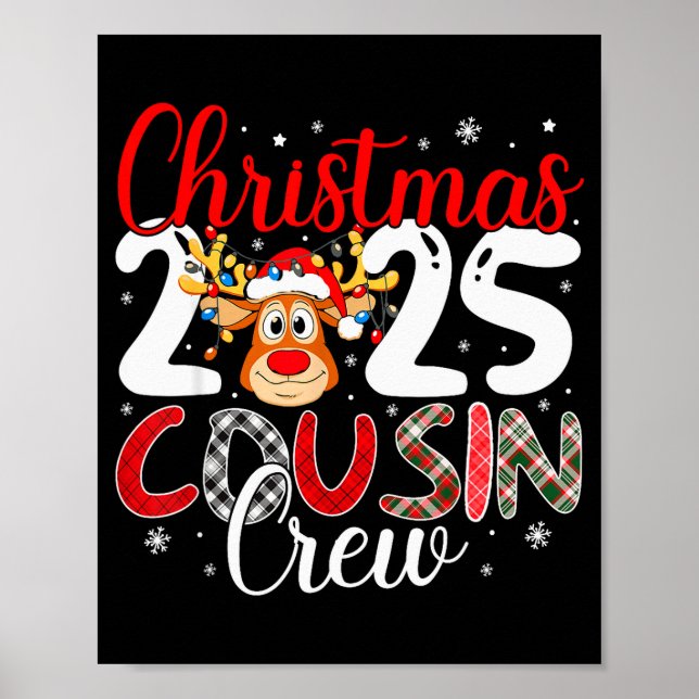 Affiche Équipe de cousins de Noël 2025 Pyjama de Noël asso (Devant)