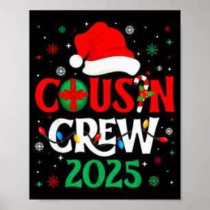 Affiche Équipe de cousins de Noël 2025 Xmas drôle d'équipe