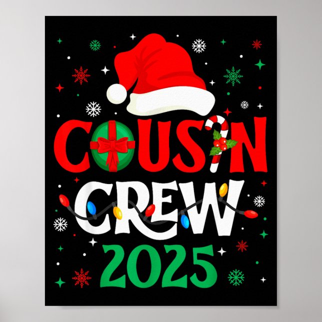 Affiche Équipe de cousins de Noël 2025 Xmas drôle d'équipe (Devant)