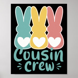 Affiche Équipe de cousins de Pâques Famille assortie Lapin