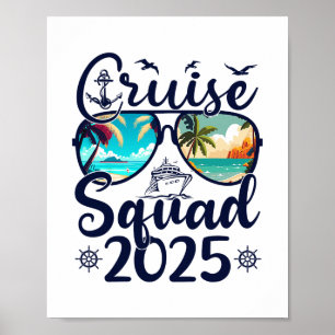Affiche Équipe de croisière 2025 Été Vacances Tenue de fam