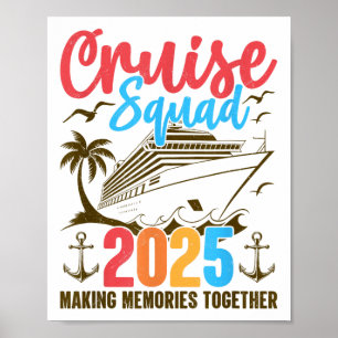 Affiche Équipe de croisière 2025 Groupe de famille de vaca
