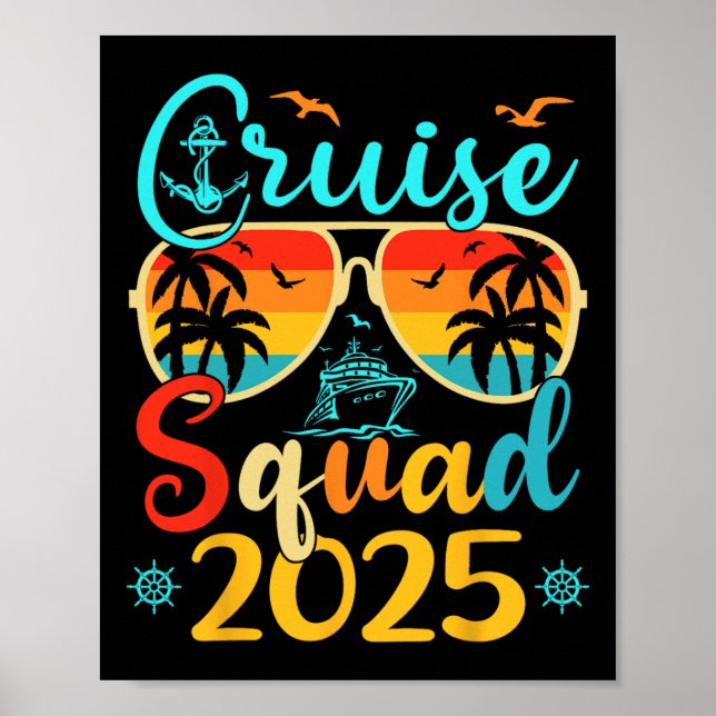 Affiche Équipe de croisière 2025 Vacances d'été Famille as (Devant)