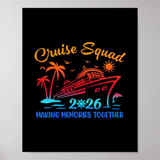 Affiche Équipe de croisière 2026 Famille Amis Vacances Cor (Devant)