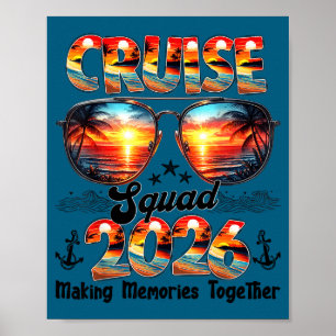 Affiche Équipe de croisière 2026 famille assortie vacances