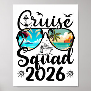 Affiche Équipe de croisière 2026 Vacances d'été Famille Co