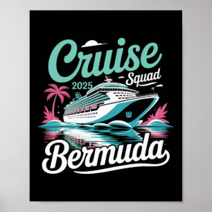 Affiche Équipe de croisière aux Bermudes 2025 Vacances d'é