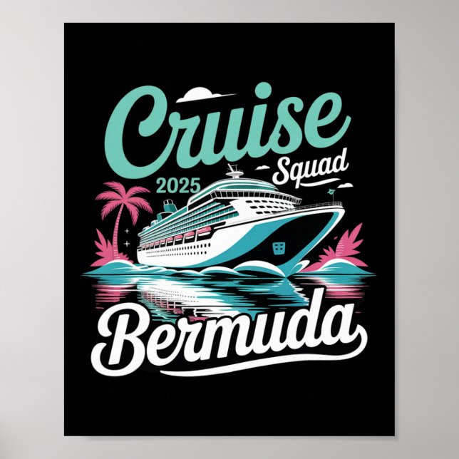 Affiche Équipe de croisière aux Bermudes 2025 Vacances d'é (Devant)