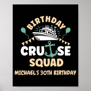 Affiche Équipe de croisière d'anniversaire