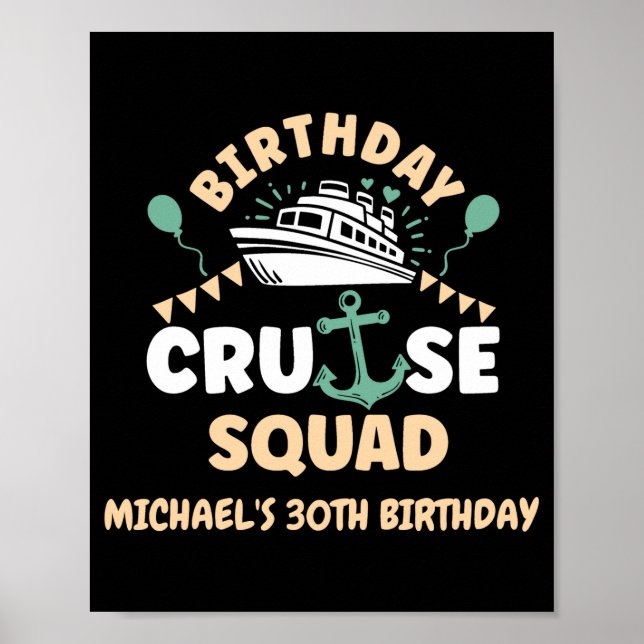 Affiche Équipe de croisière d'anniversaire  (Devant)