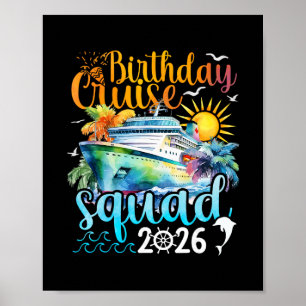 Affiche Équipe de croisière d'anniversaire 2026 Croisière