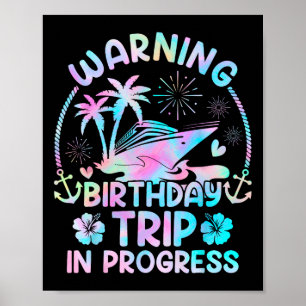 Affiche Équipe de croisière d'anniversaire créant des souv