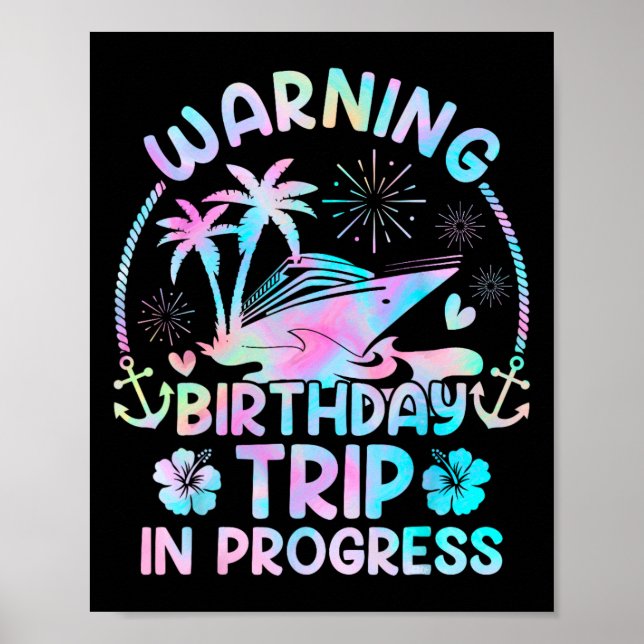 Affiche Équipe de croisière d'anniversaire créant des souv (Devant)