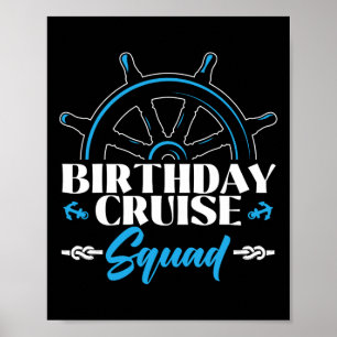Affiche Équipe de croisière d'anniversaire Croisière Batea
