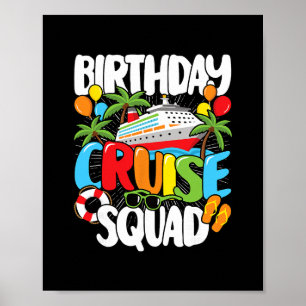 Affiche Équipe de croisière d'anniversaire drôle de voyage