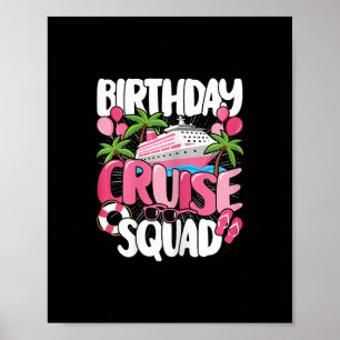 Affiche Équipe de croisière d'anniversaire Femmes Filles M