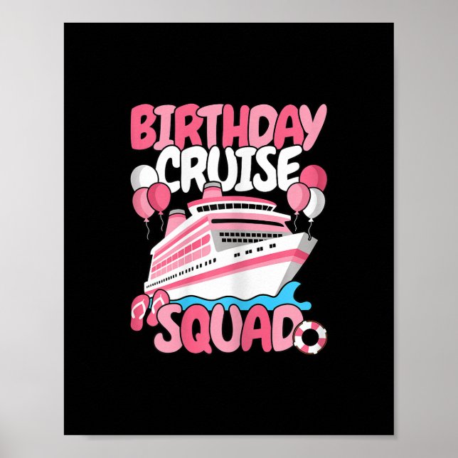 Affiche Équipe de croisière d'anniversaire Femmes Filles m (Devant)