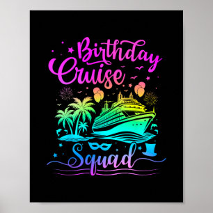 Affiche Équipe de croisière d'anniversaire tenue de famill