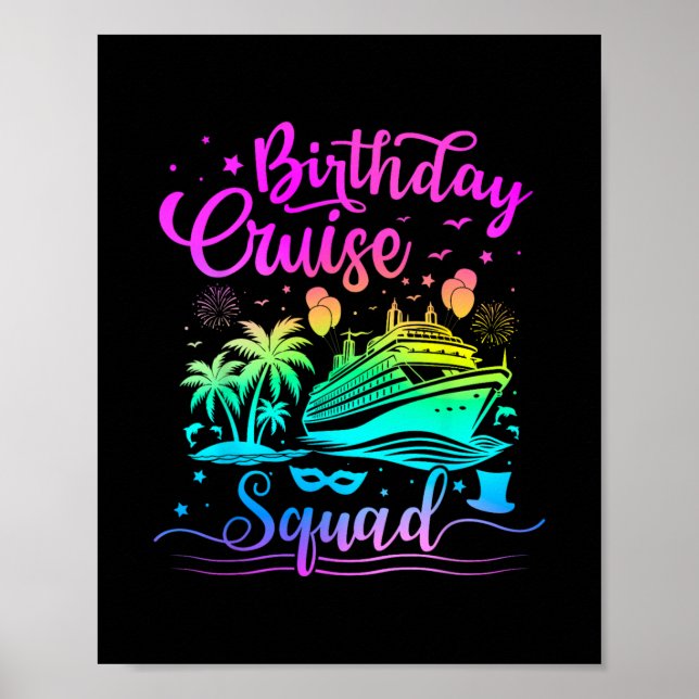 Affiche Équipe de croisière d'anniversaire tenue de famill (Devant)