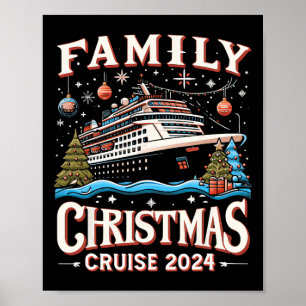 Affiche Équipe de croisière de Noël en famille 2024 Funny