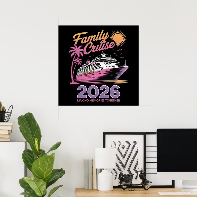 Affiche Équipe de Croisière Familiale 2026 Voyage Correspo (Bureau à domicile)