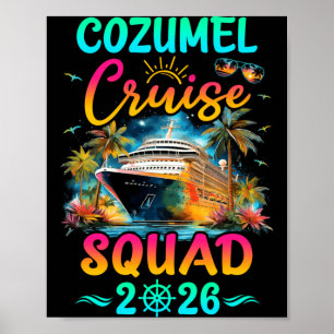 Affiche Équipe de croisière familiale Cozumel 2026 Vacance