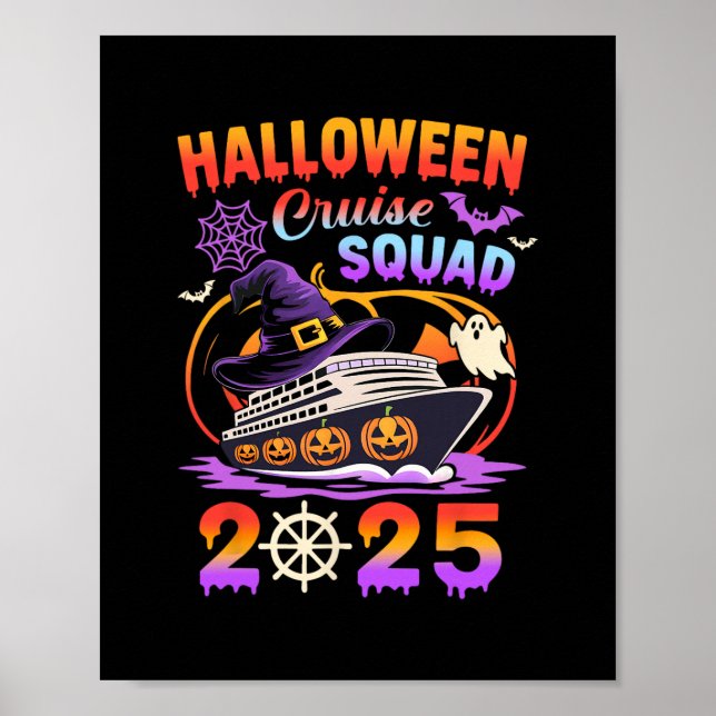Affiche Équipe de croisière Halloween 2025 Vacances citrou (Devant)