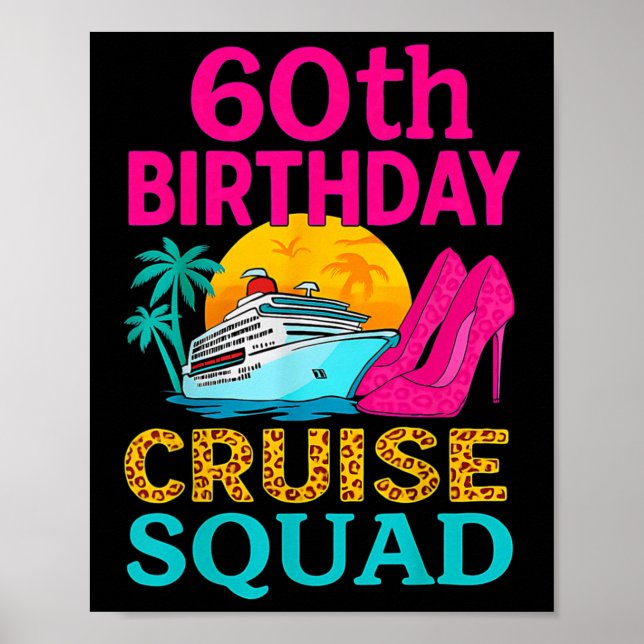 Affiche Équipe de croisière pour les 60 ans 60 ans vacance (Devant)