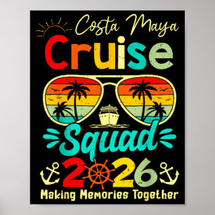 Affiche Équipe de croisière vintage Costa-maya 2026
