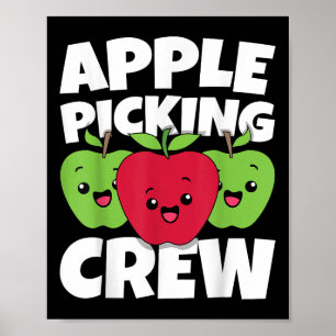 Affiche Équipe de cueillette de pommes Saison des pommes R
