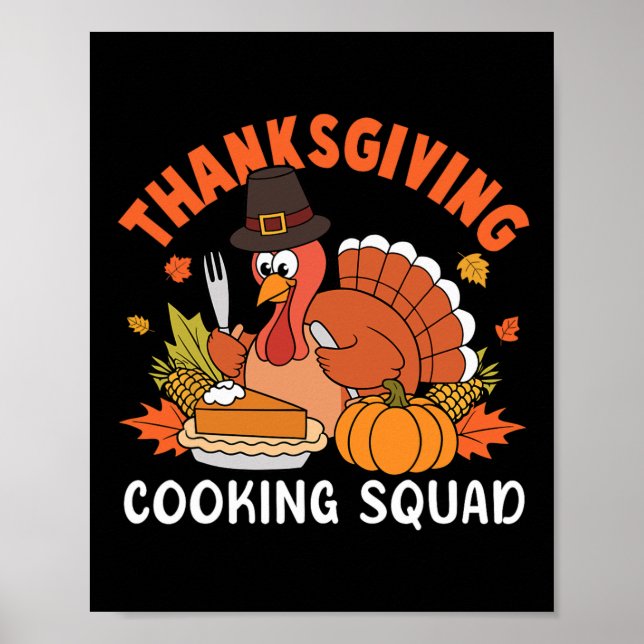 Affiche Équipe de cuisine de Thanksgiving Équipe Chef de d (Devant)