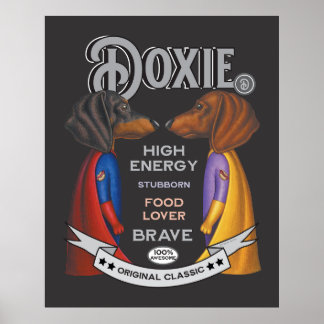 Affiche Équipe de Cute Dachshund Superhero