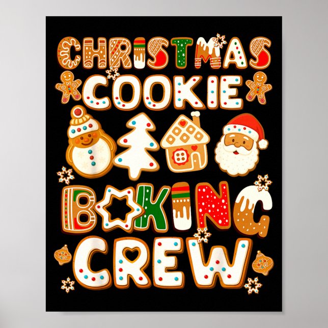 Affiche Équipe de fabrication de biscuits de Noël drôle d' (Devant)