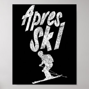 Affiche Équipe de fête Après Ski Crew Skiing Bière Skieur