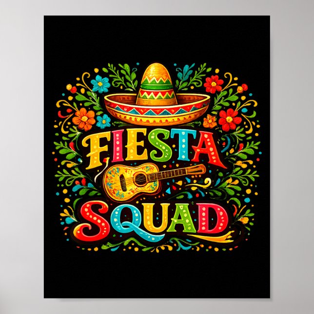 Affiche Équipe de fête Cinco De Mayo Drôle de fête mexicai (Devant)