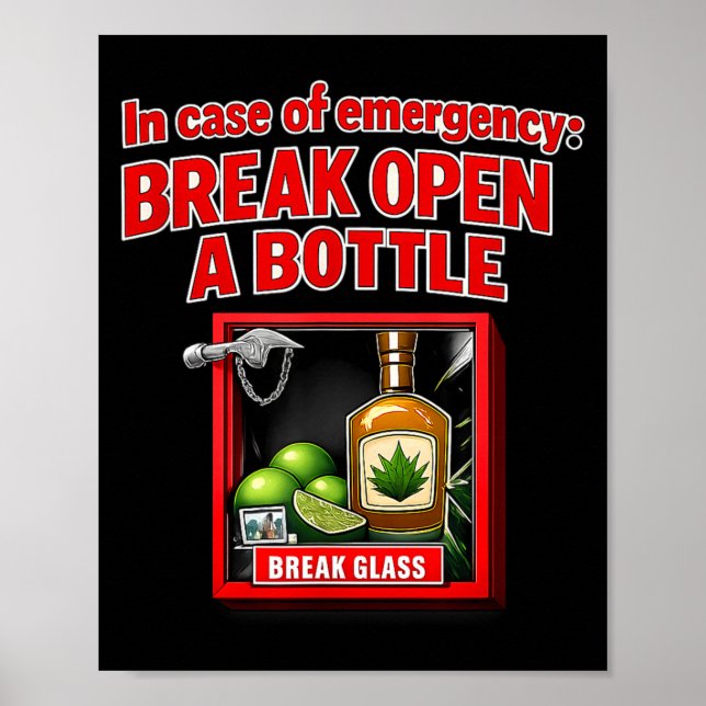 Affiche Équipe de fête d'urgence drôle de blague de boisso (Devant)