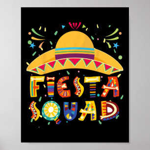 Affiche Équipe de fête Mexique Fête Taco Guitare Cinco De