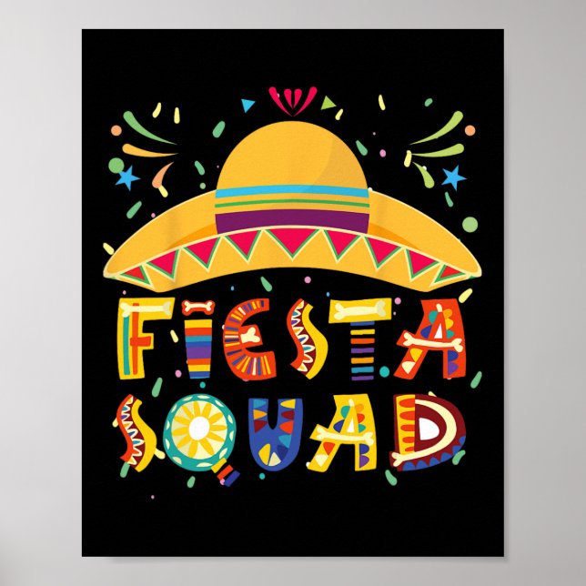Affiche Équipe de fête Mexique Fête Taco Guitare Cinco De  (Devant)