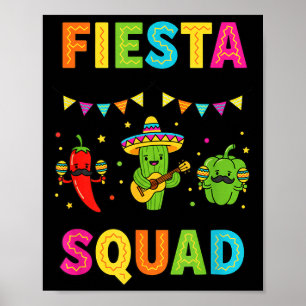 Affiche Équipe de fiesta cactus mignon piment poivron enfa
