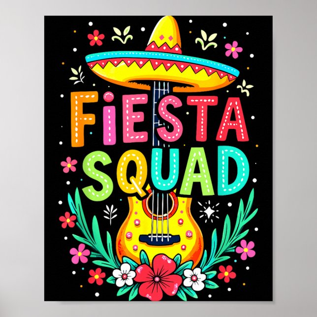 Affiche Équipe de fiesta correspondant à la fête mexicaine (Devant)